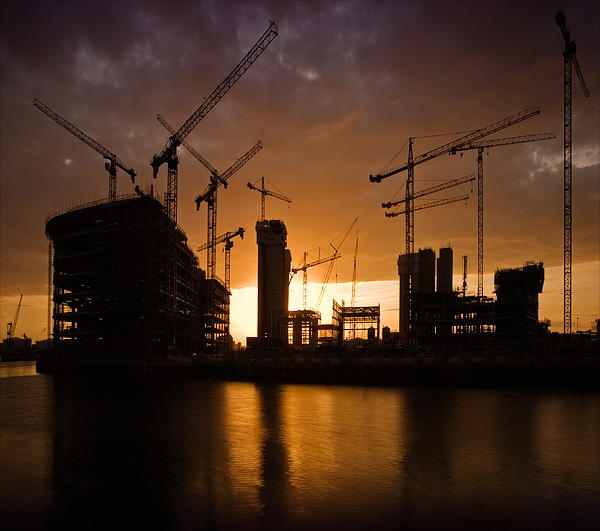 Sunset, Media City, Salford Quays. Fine Art Landscape Photography by Gary Waidson