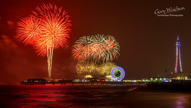 Blackpool Fireworks -   Waylandscape. Fine Art Landscape Photography by Gary Waidson