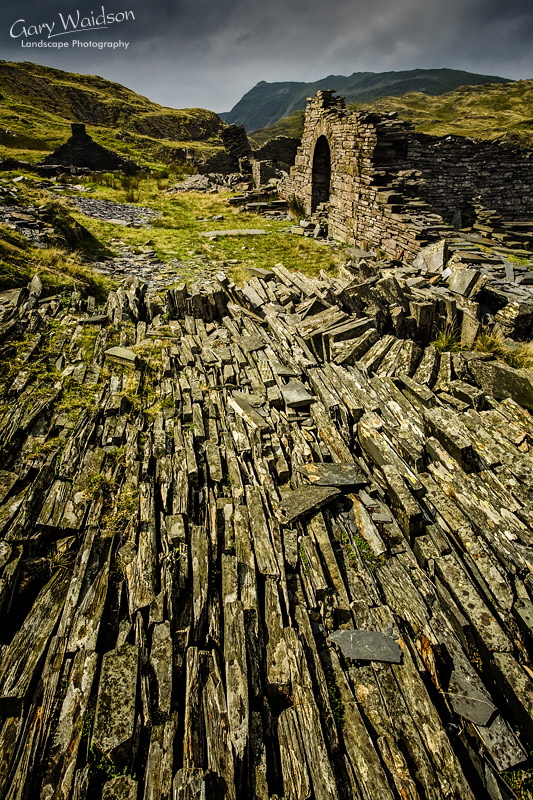 Cwmorthin. Slate mill arch. Fine Art Landscape Photography by Gary Waidson